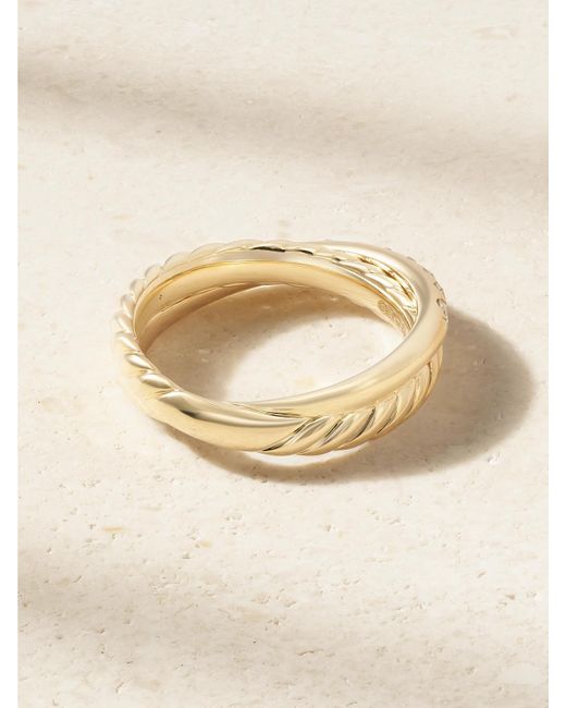 David Yurman Natural Crossover Two Row Ring Aus 18 Karat Mit Diamanten