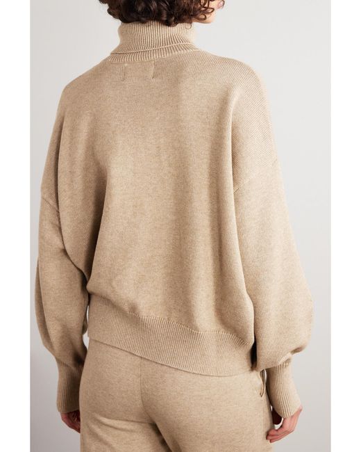 Isabel Marant Natural Nash Intarsia Cotton And Wool-Blend Turtleneck Sweater