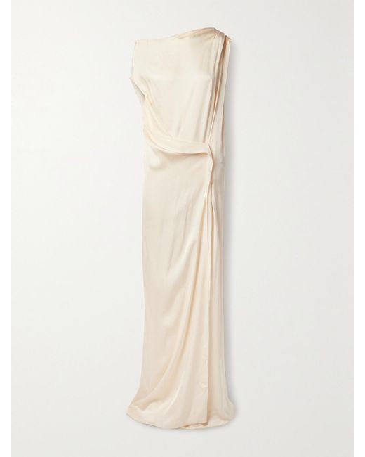 Bondi Born Natural Net Sustain Ardea Draped Seersucker Maxi Dress