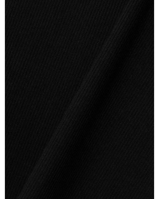 Mini-Robe À Col Roulé En Coton Et Modal Mélangés Stretch Côtelés ÉTERNE en coloris Black