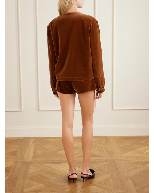 Blazé Milano Brown Jealousy Gliss Cotton-Velvet Jacket