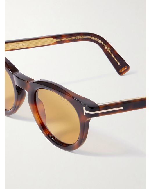 Tom Ford Natural Icon Round-Frame Acetate Sunglasses