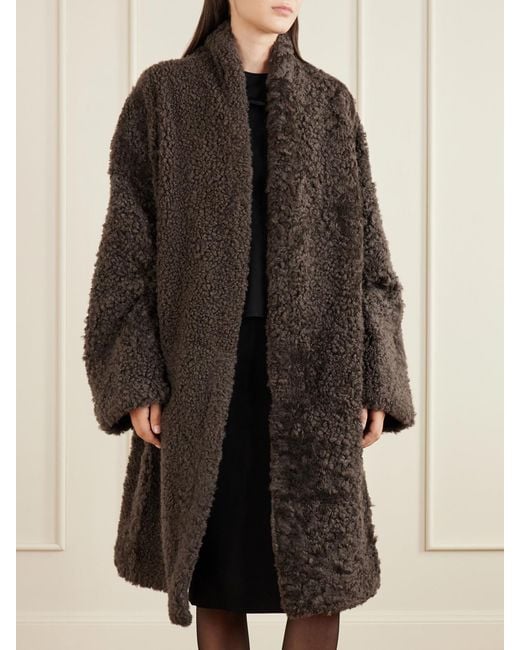 Tom Ford Brown Reversible Full-Grain Leather-Trimmed Shearling Coat