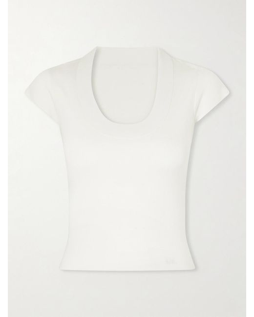 Sir White Mikkel Ribbed Wool T-Shirt