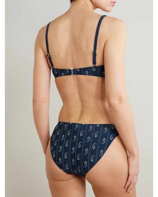 Tory Burch Blue Underwired Printed Bikini Top