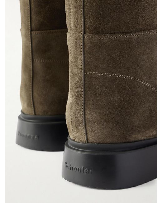 Proenza Schouler Brown Bank Kniehohe Stiefel Aus Veloursleder