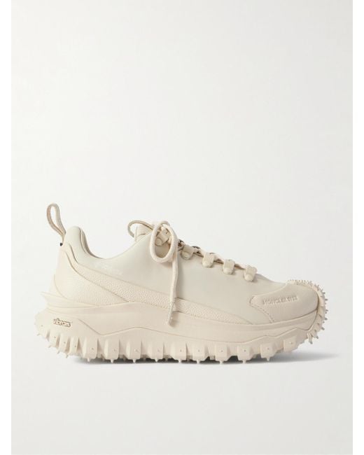 Moncler Natural Trailgrip Apex2Gtx Suede And Textured-Leather Sneakers