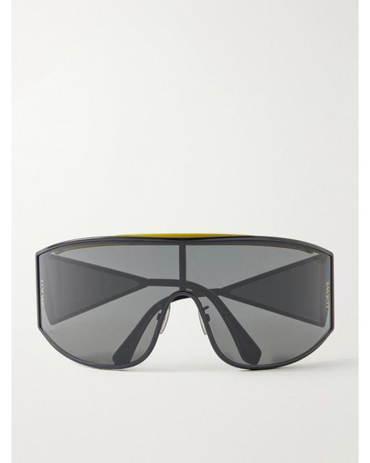Loewe Gray Speed Shield Mask Metal Sunglasses