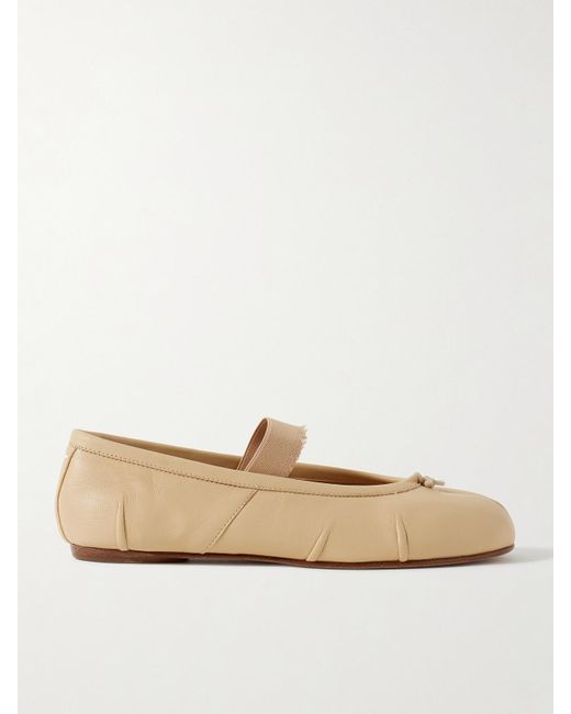 Maison Margiela Natural Tabi Ballerinas Mit Geteilter Kappe Aus Leder