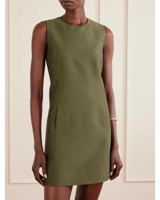 Veronica de Piante Green Melodie Cotton And Silk-Blend Mini Dress