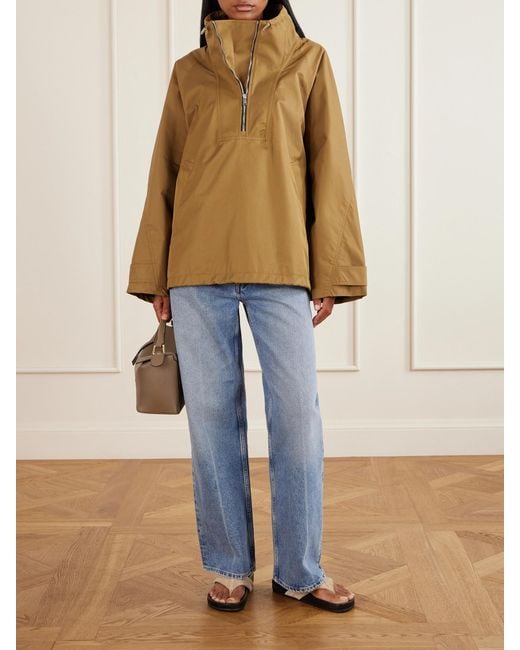 Agolde Natural Coulson Half-Zip Cotton-Blend Shell Jacket