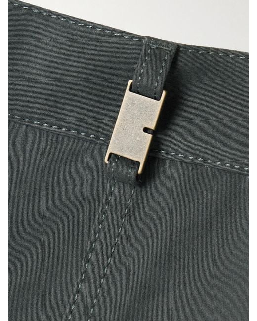 Burberry Gray Checked Twill-Trimmed Brushed Cotton-Blend Wide-Leg Pants