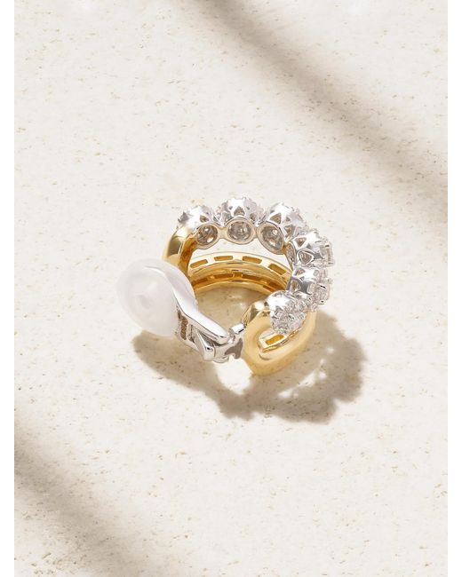 YEPREM Natural Whisper 18-Karat And Diamond Ear Cuff