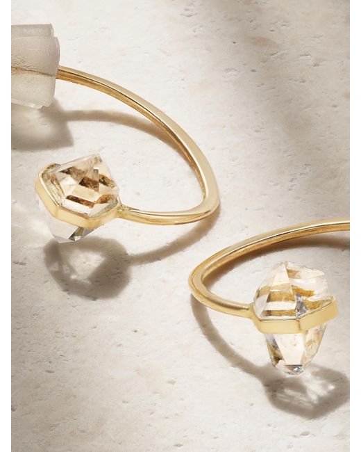 Melissa Joy Manning Metallic Mini Wishbone 14-Karat Herkimer Diamond Earrings