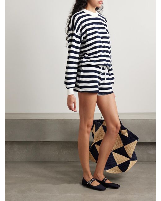Short En Molleton De Coton Mélangé À Rayures Shallis Suzie Kondi en coloris Blue