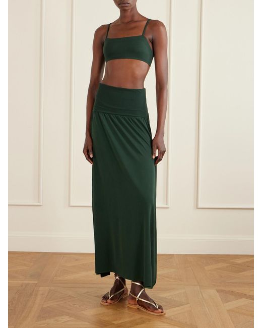 Eres Green Oda Strapless Stretch-Jersey Maxi Dress