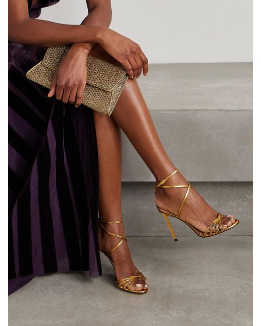 Tom Ford Sandalen Aus Metallic-Leder Mit Eidechseneffekt