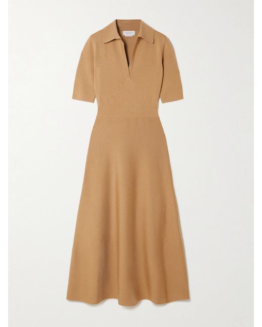 Gabriela Hearst Natural Bradley Wool, Silk And Cashmere-Blend Midi Dress