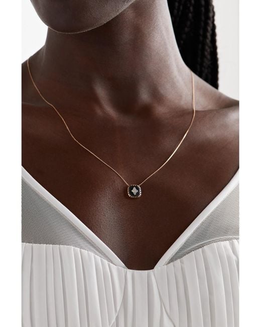 Pascale Monvoisin Black Pierrot N°2 9-Karat Rose And, Bakelite And Diamond Necklace