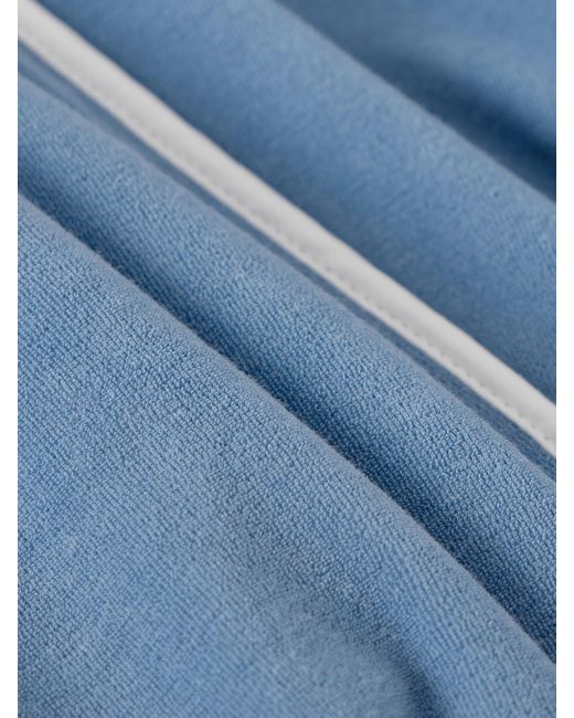 Marysia Swim Blue Aalto Crepe-Trimmed Cotton-Blend Terry Tunic