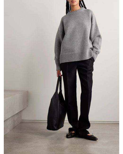 The Row Gray Essentials Ophelia Oversized-Pullover Aus Einer Woll-Kaschmirmischung
