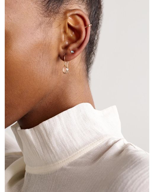 Melissa Joy Manning Natural Crescent Moon 14-Karat Recycled, Diamond And Moonstone Earrings
