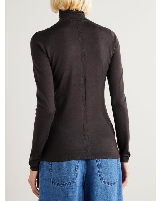 Gabriela Hearst Black Steinem Cashmere And Silk-Blend Turtleneck Sweater