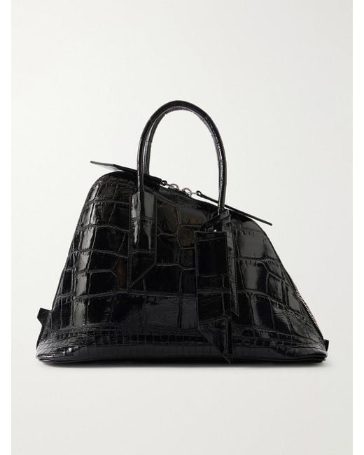 The Attico Black Sant Ambroeus Croc-Effect Leather Tote