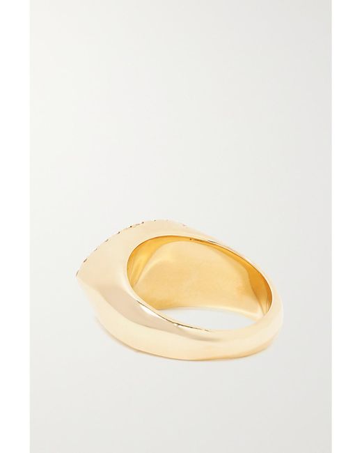 Jacquie Aiche Metallic 14-Karat, Opal And Diamond Signet Ring