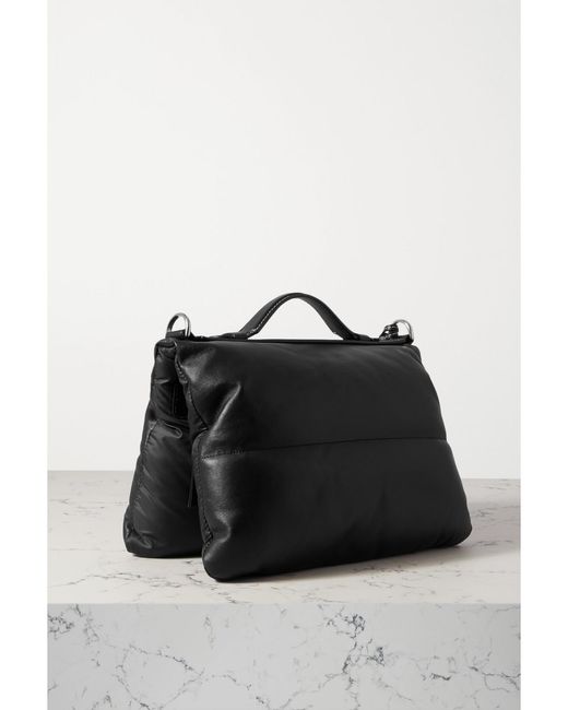 Moncler Genius Black 1 Jw Anderson Quilted Padded Shell And Leather Tote