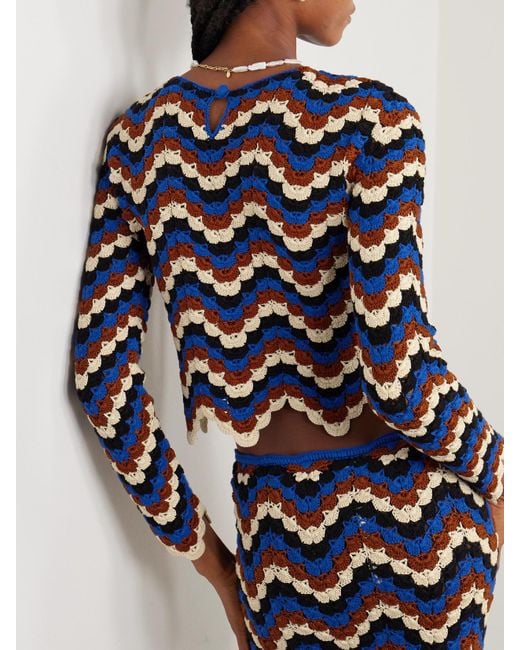 Escvdo Blue Safi Midirock Aus Gehäkelter Biobaumwolle