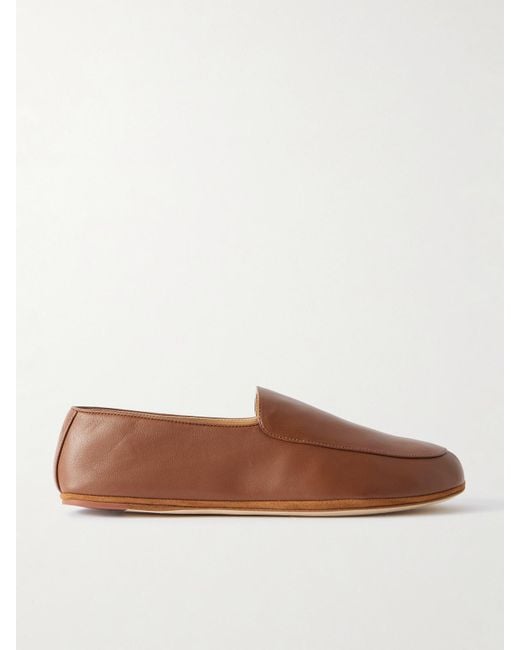 Loro Piana Brown Anton Walk Leather Loafers