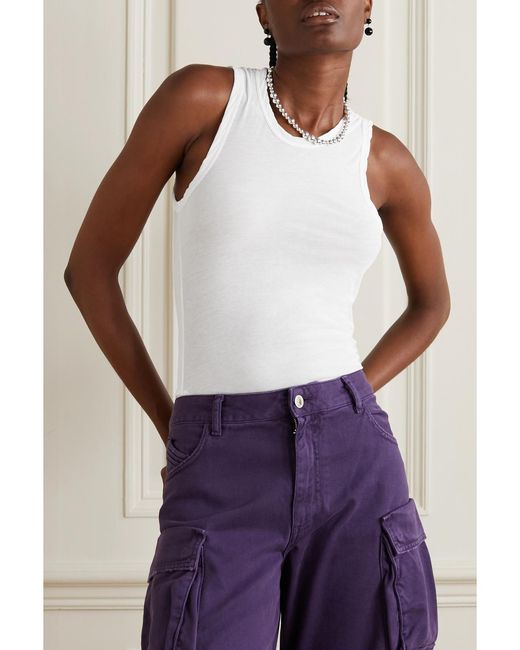 James Perse White Slub Cotton-Jersey Tank