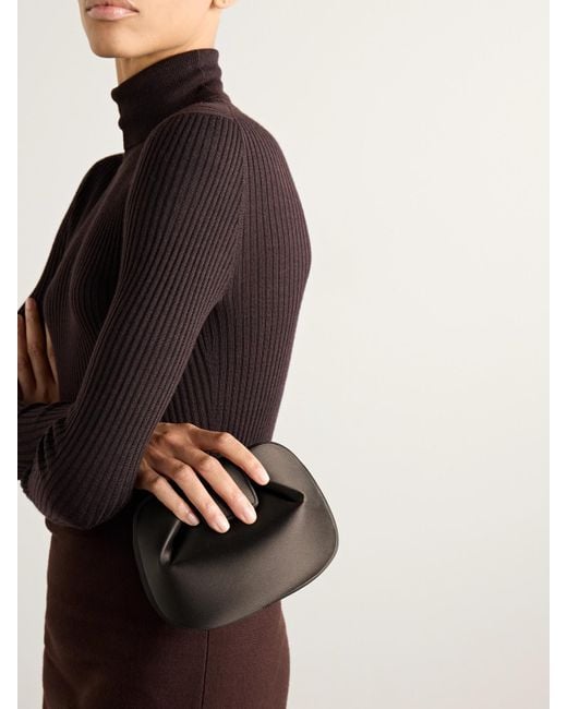 Gabriela Hearst Black Soft Demi Satin Clutch