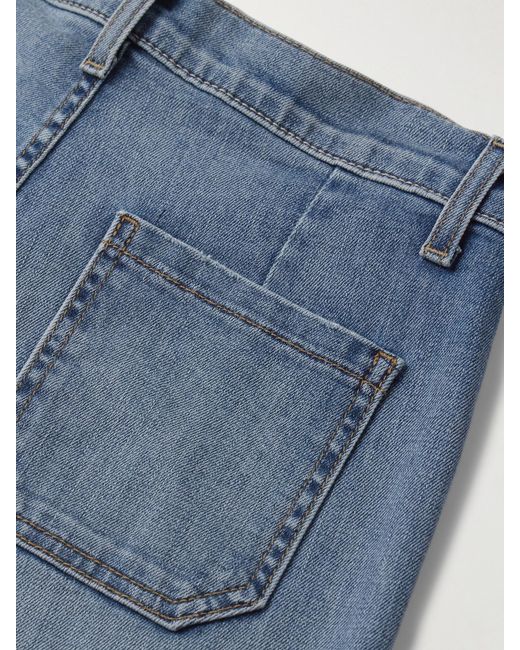 Nili Lotan Blue Florence Distressed High-Rise Flared Jeans