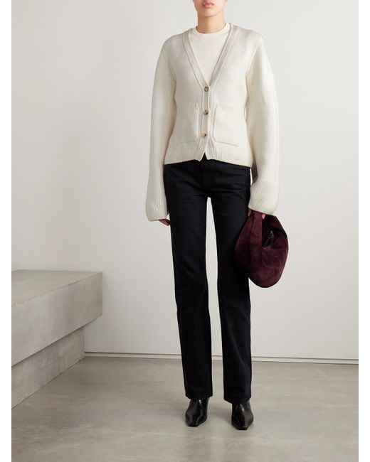 Khaite Natural Scarlet Cashmere Cardigan
