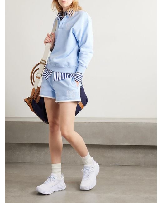 Short En Jersey De Coton Mélangé À Broderie X Wimbledon Polo Ralph Lauren en coloris Blue