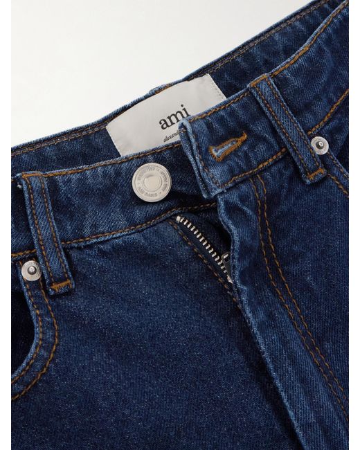 AMI Blue Hoch Sitzende Schlagjeans