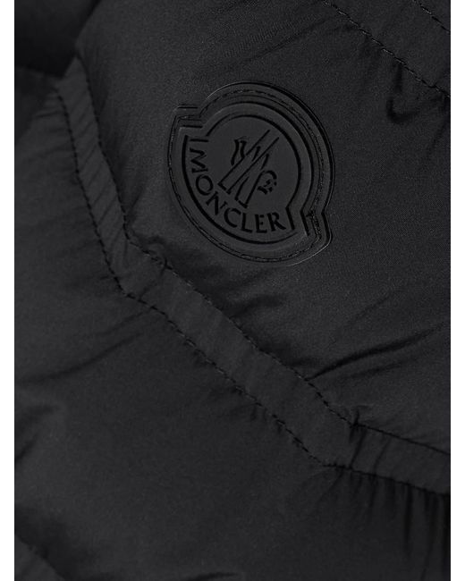 Moncler Black Appliquéd Webbing-Trimmed Quilted Shell Down Jacket