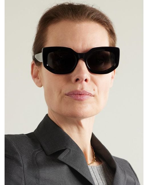 Céline Black Bold Cat-Eye Acetate Sunglasses