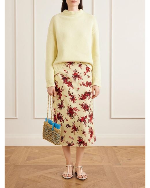Jil Sander Yellow Cashmere And Wool-Blend Sweater