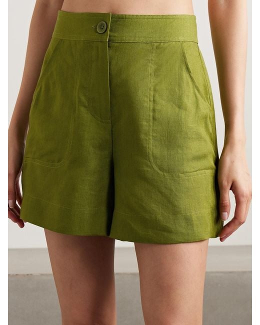 Eres Green L'Intemporel Correct Linen Shorts