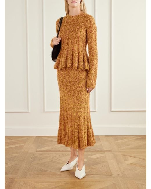 Proenza Schouler Brown Joelle Cable-Knit Mohair-Blend Sweater