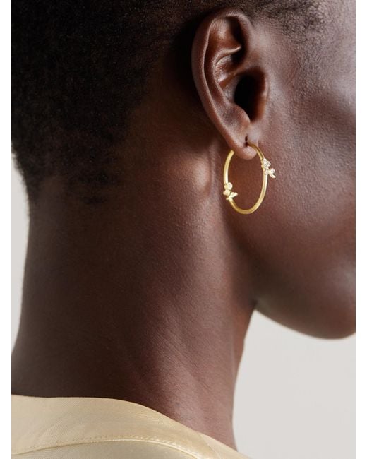 Ileana Makri Natural Medium 18-Karat Diamond Hoop Earrings