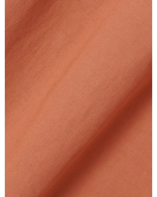 Brunello Cucinelli Orange Bead-Embellished Cotton-Poplin Shorts