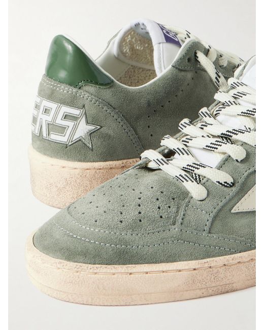 Baskets En Daim À Finitions En Cuir Effet Vieilli Ball Star Golden Goose Deluxe Brand en coloris Green