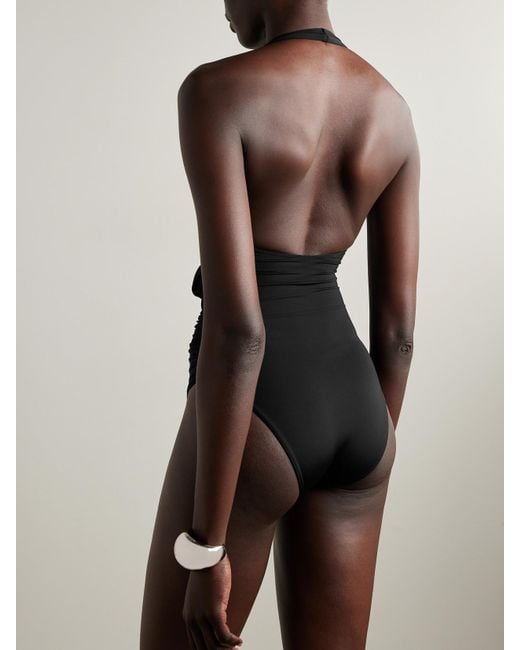 Maillot De Bain À Fronces, Découpes Et Appliqués Cipria Maygel Coronel en coloris Black