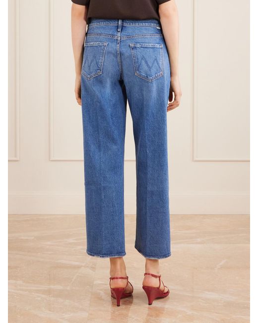 Mother Blue The Mid Rise Maven Flood Wide-Leg Jeans