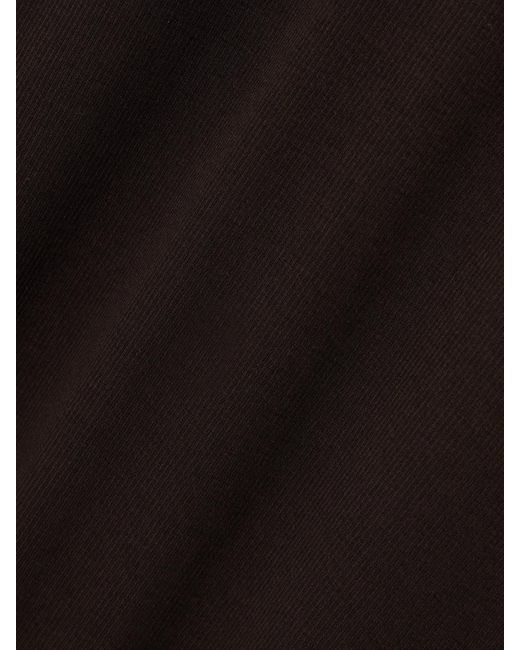 Skin Black Namaari Tie-Detailed Ribbed Pima Cotton And Modal-Blend Midi Dress