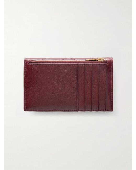 Saint Laurent Purple Cassandre Matelassé Leather Cardholder